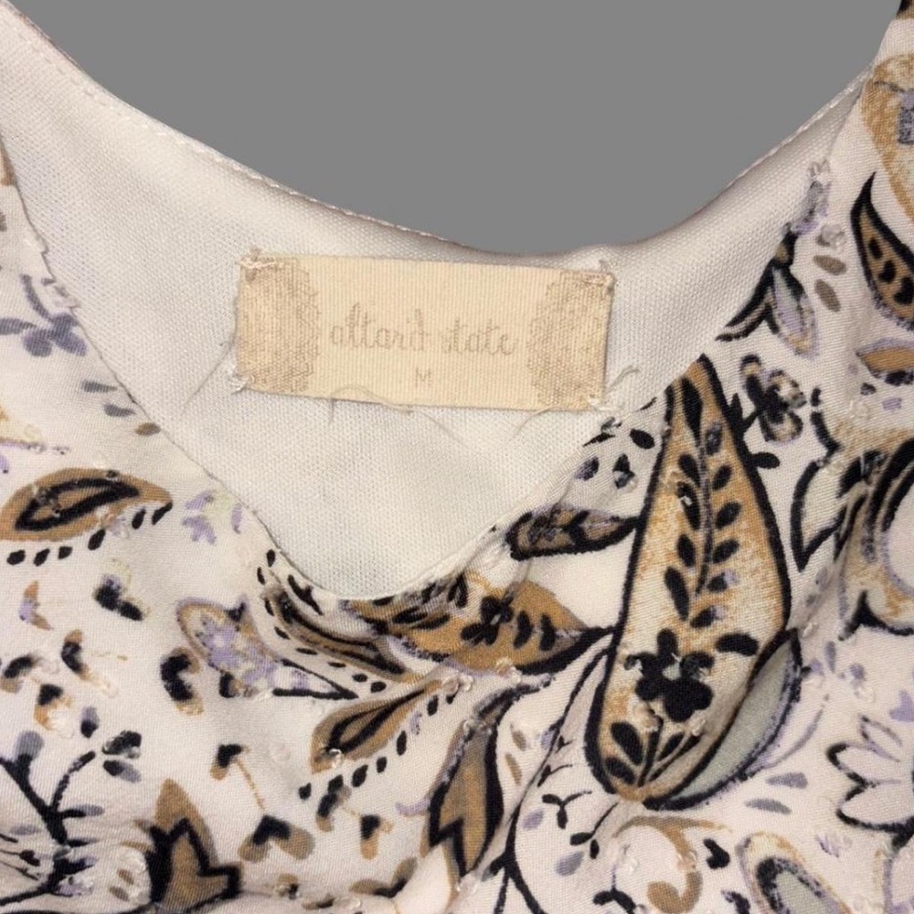 Altar'd State Cream Paisley Tie-Shoulder Maxi Sun Dress - Picture 2 of 4